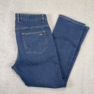 Stio Jeans Men 33 S (fit 34x30) Blue Rivet Straight Fit Dark Wash Organic Cotton